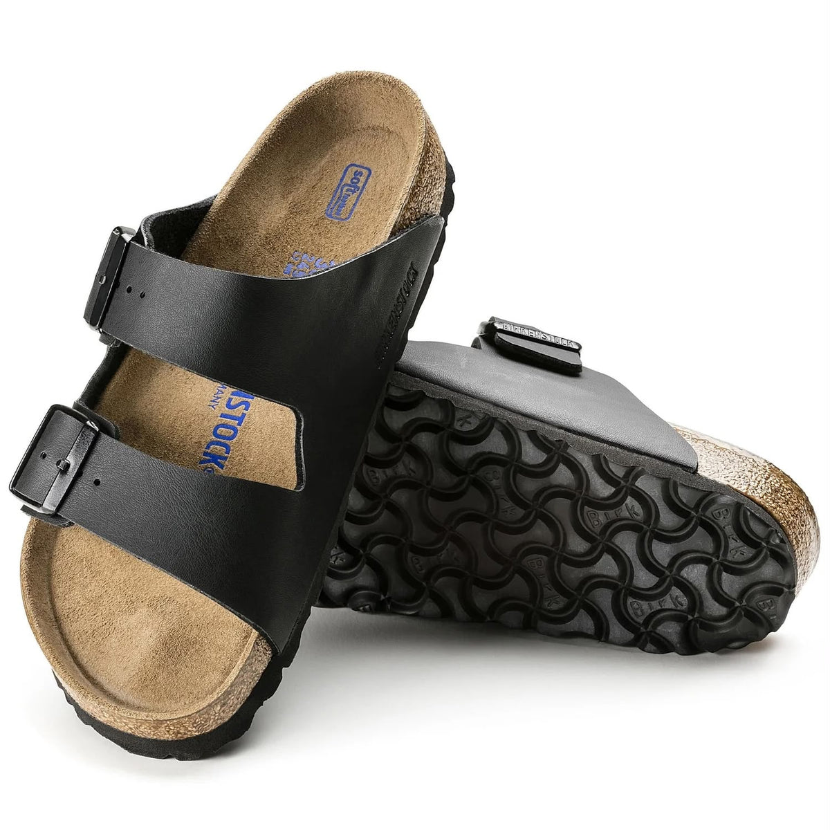 ARIZONA SOFT FOOTBED BLACK BIRKO-FLOR SANDALS