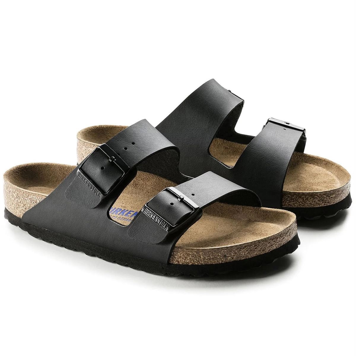 ARIZONA SOFT FOOTBED BLACK BIRKO-FLOR SANDALS