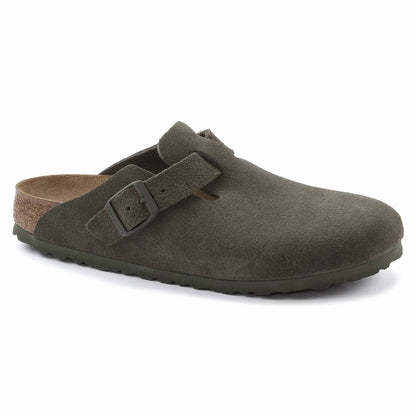 BOSTON GREEN SUEDE LEATHER CLOGS