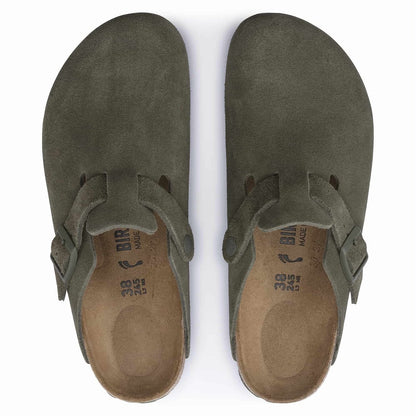 BOSTON GREEN SUEDE LEATHER CLOGS